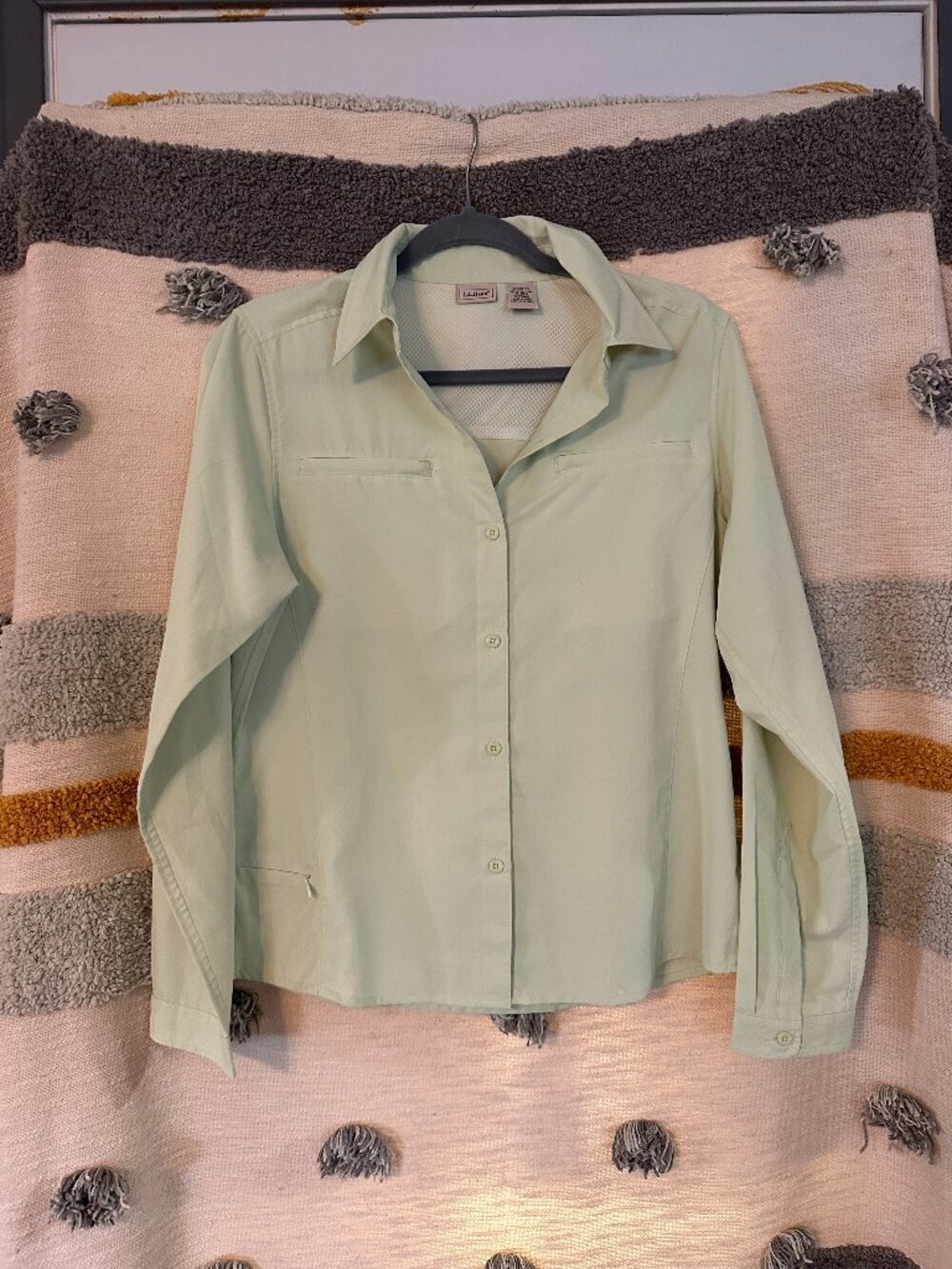 L.L. Bean Women’s Sol Patrol Long Sleeve Hiking Shirt Mint Green - Size S